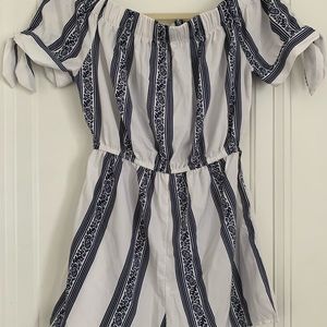 Floral and Stripe Romper